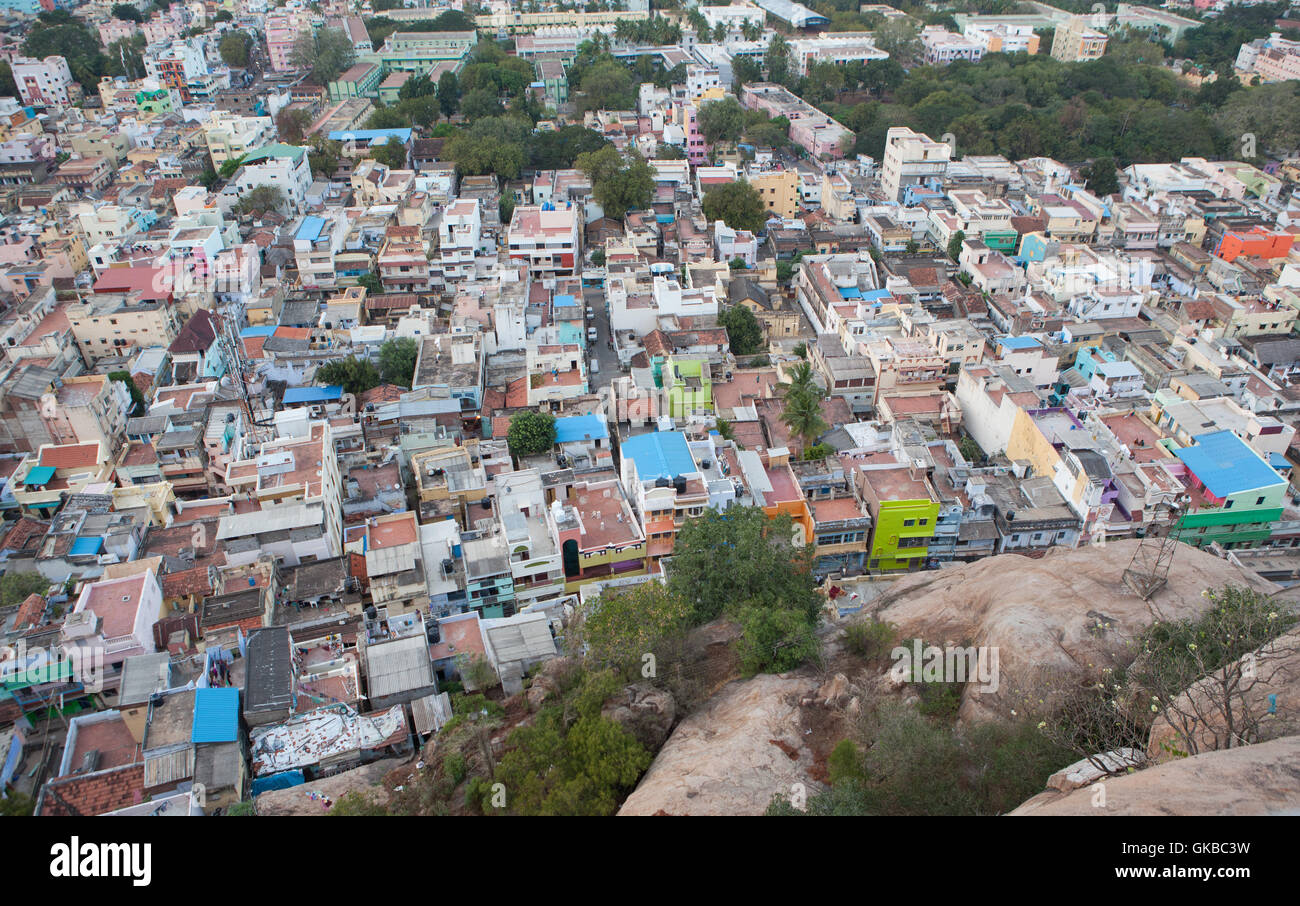 Luftaufnahme von Tiruchirappalli, Tamil Nadu, Indien Stockfotografie