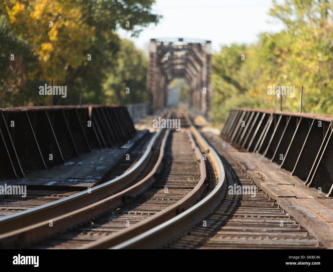 Eisenbahnbrücke in Richmond Virginia Stockfoto