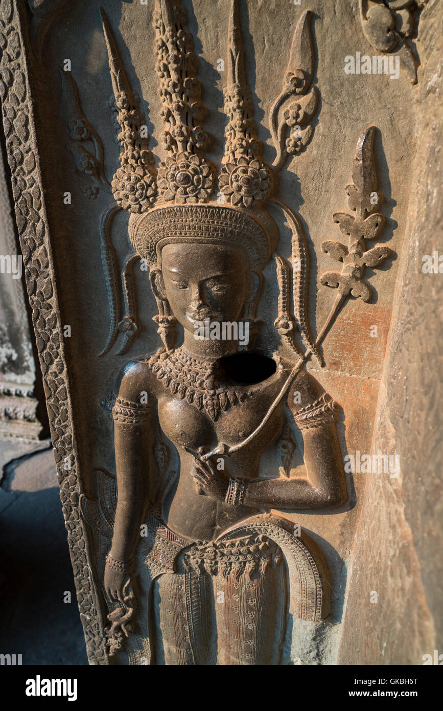 Blick auf das Wasser von Angkor Wat Stockfoto