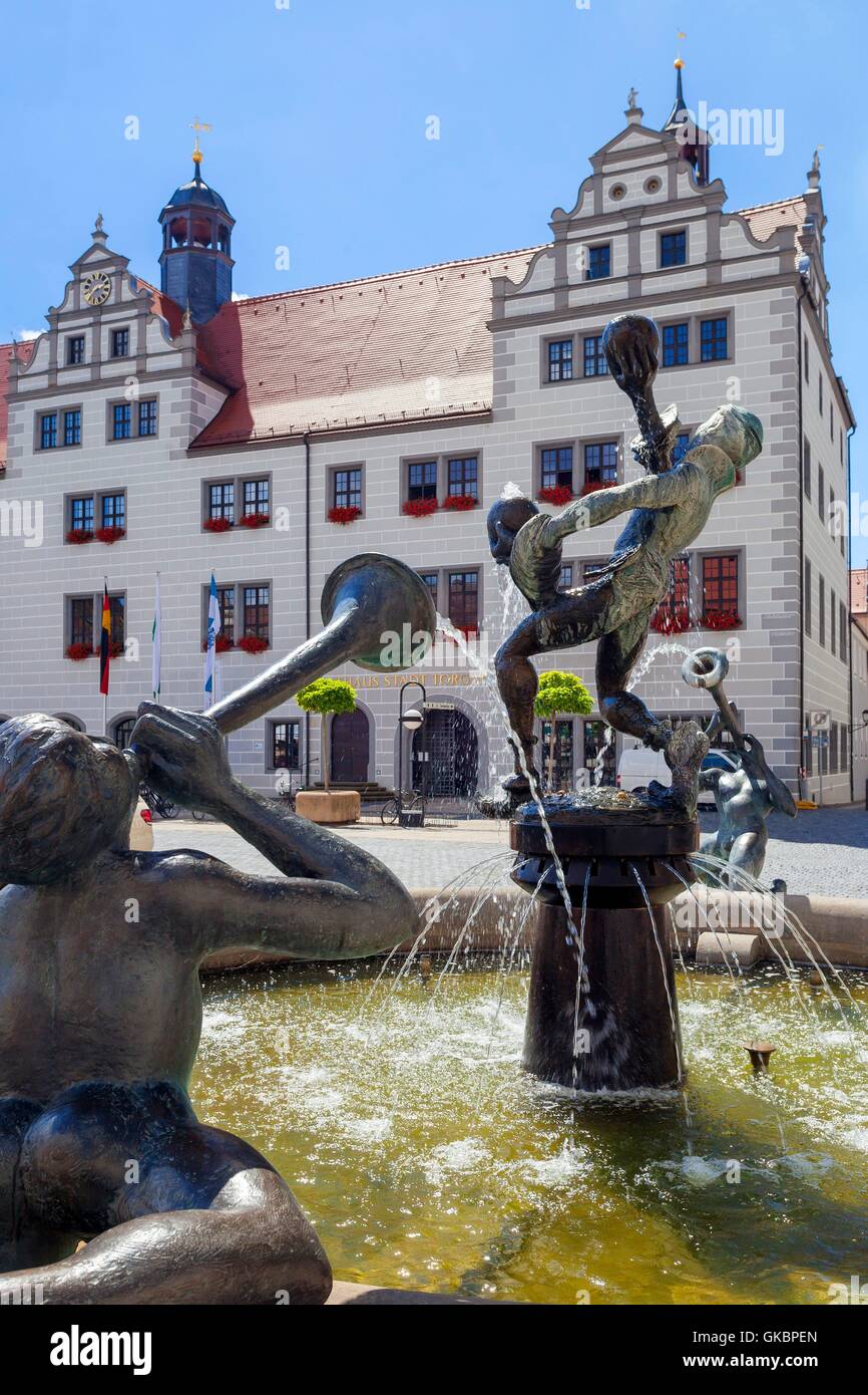 Rathaus von Torgau (Sachsen), 20. Juli 2016 | weltweite Nutzung Stockfoto