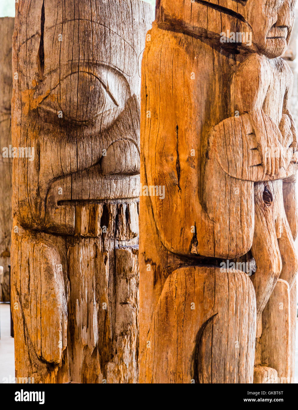 Totem der alten Inuit in Alaska Stockfoto
