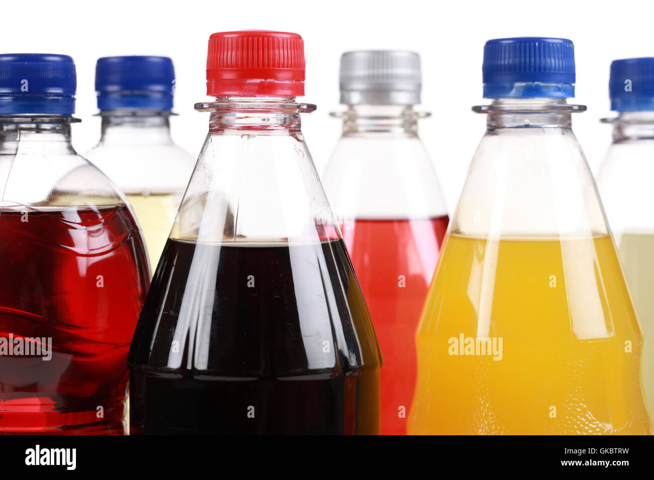 Limonade in Flaschen Stockfoto