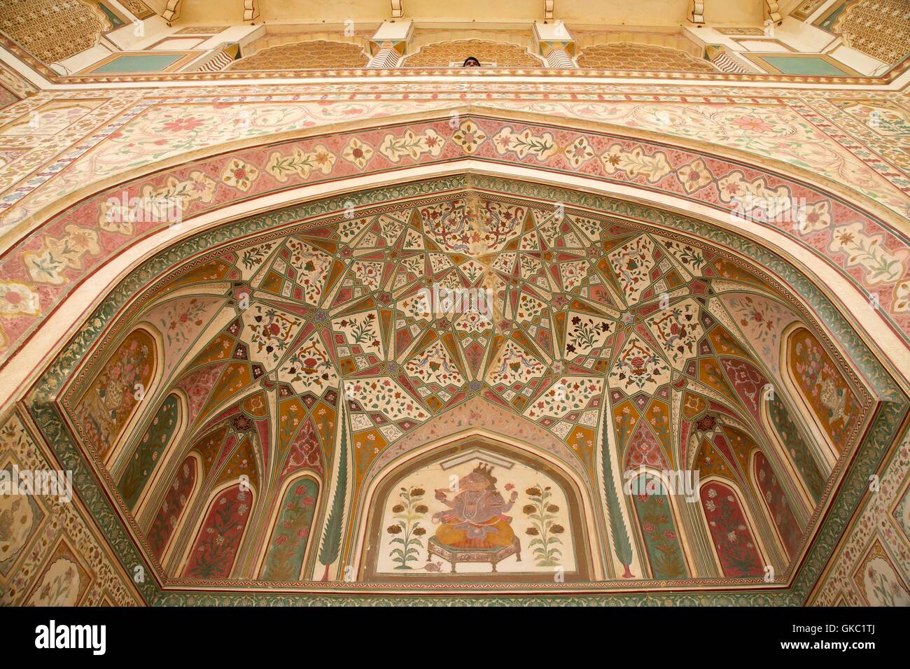 Ganesh bol Tor, Amber Fort Palace, Jaipur, Rajasthan, Indien, Asien Stockfoto