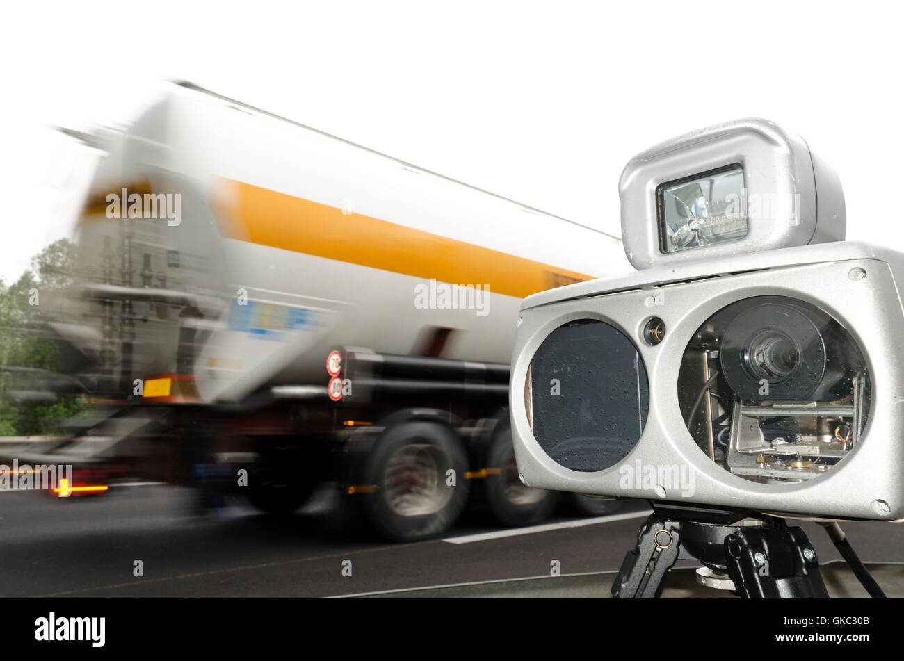 Radar-Tempolimit-Polizei Stockfoto