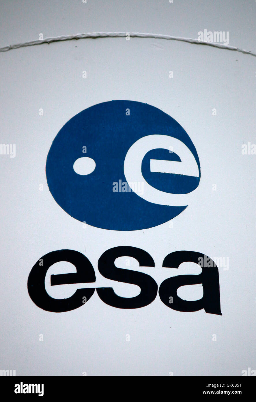 Logo der Marke "ESA European Space Agency", Kiruna, Schweden. Stockfoto