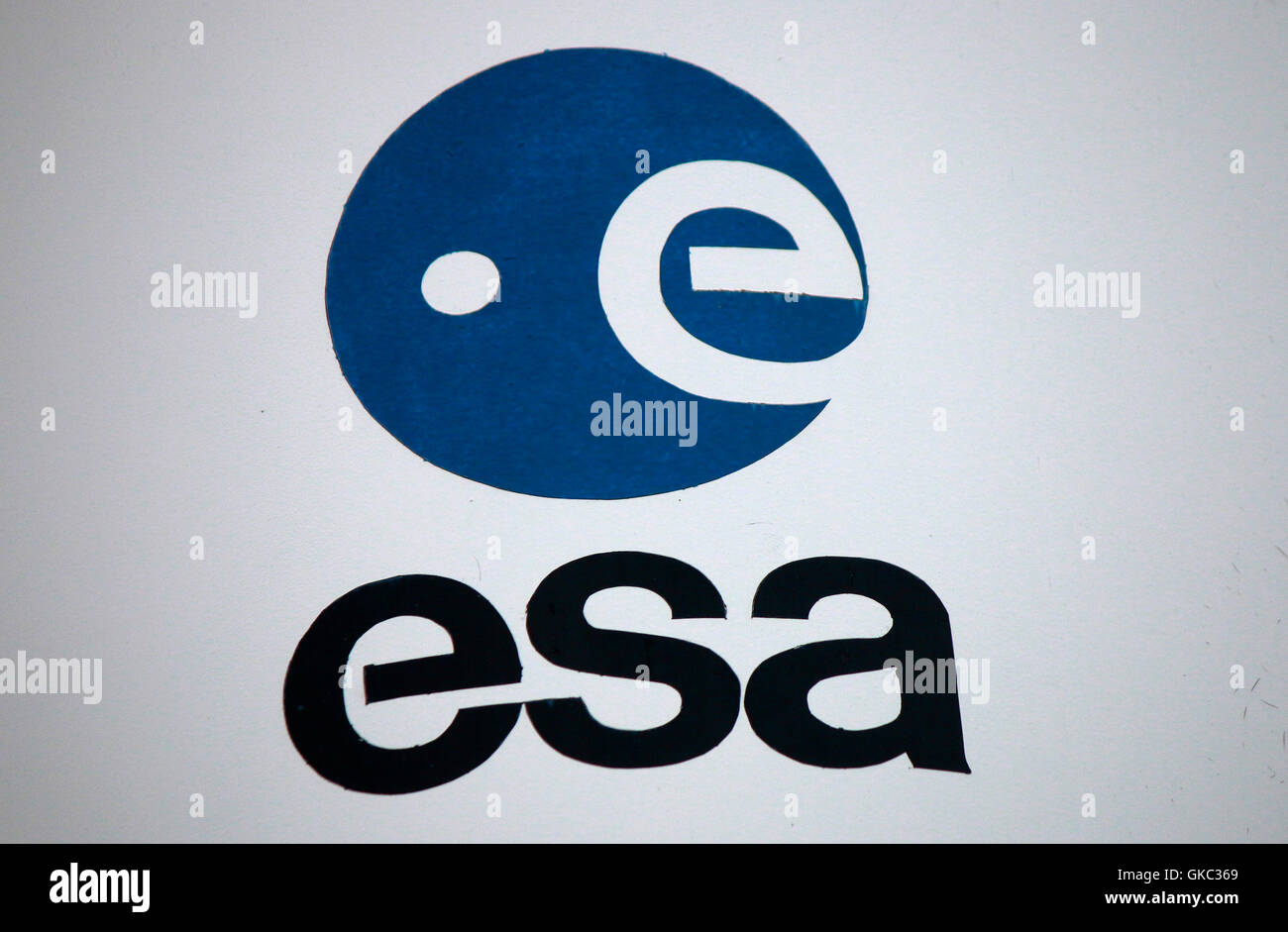 Logo der Marke "ESA European Space Agency", Kiruna, Schweden. Stockfoto