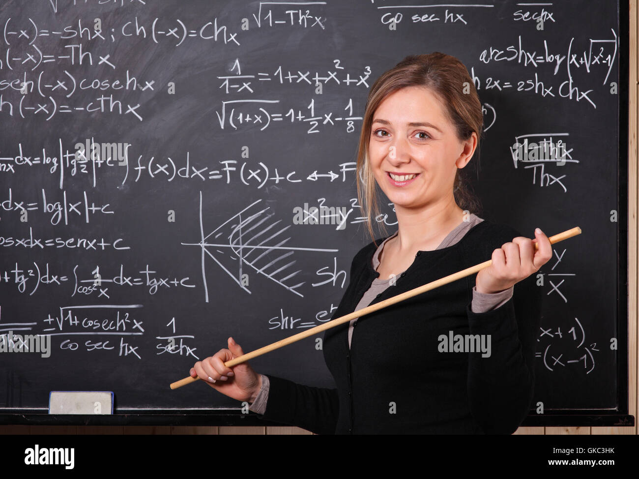Frau Lehrerin Tafel Stockfoto