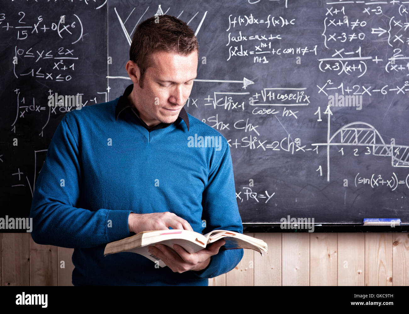 Lehrer-Tafel-Schüler Stockfoto
