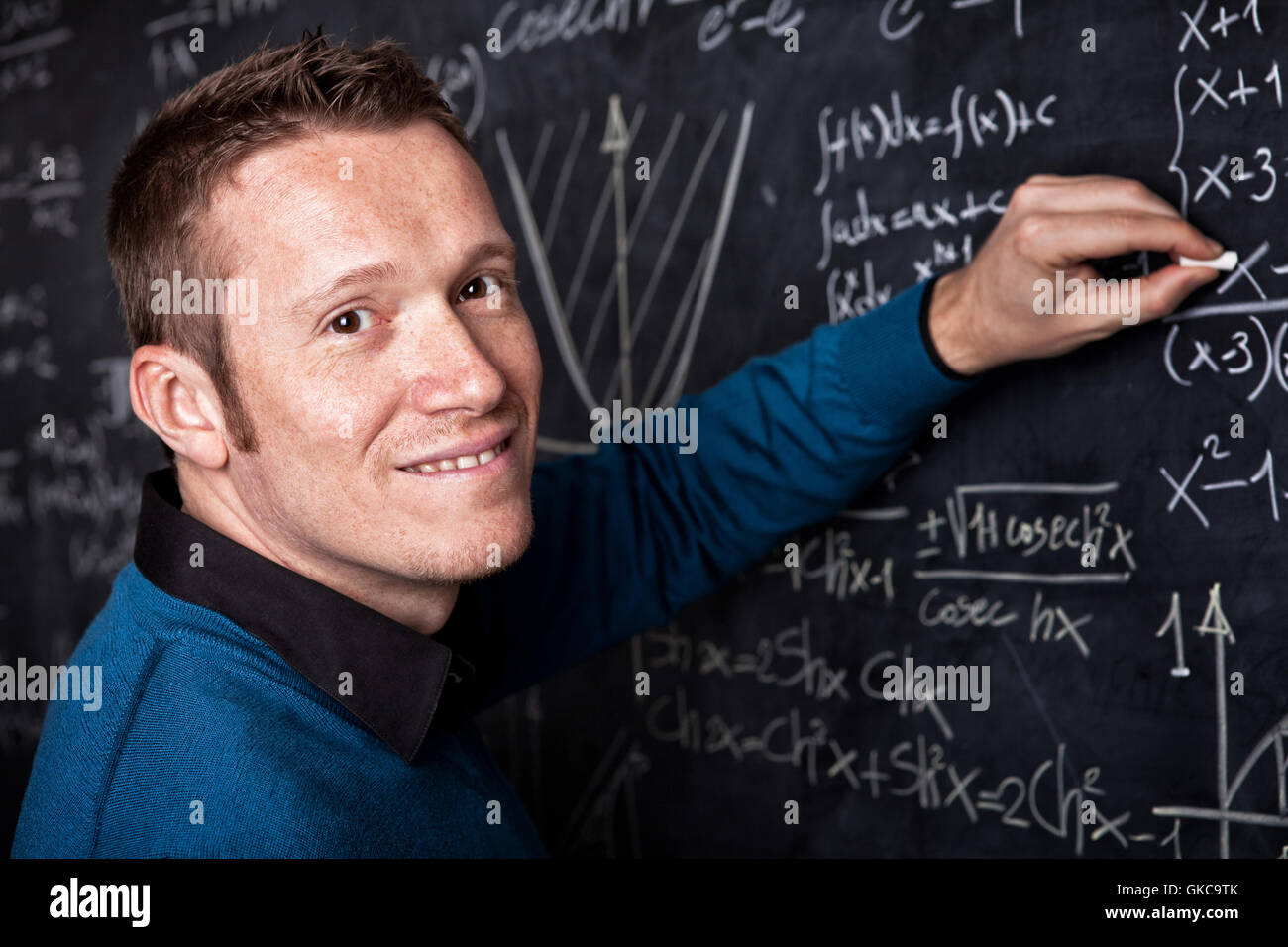 Lehrer-Tafel-Schüler Stockfoto