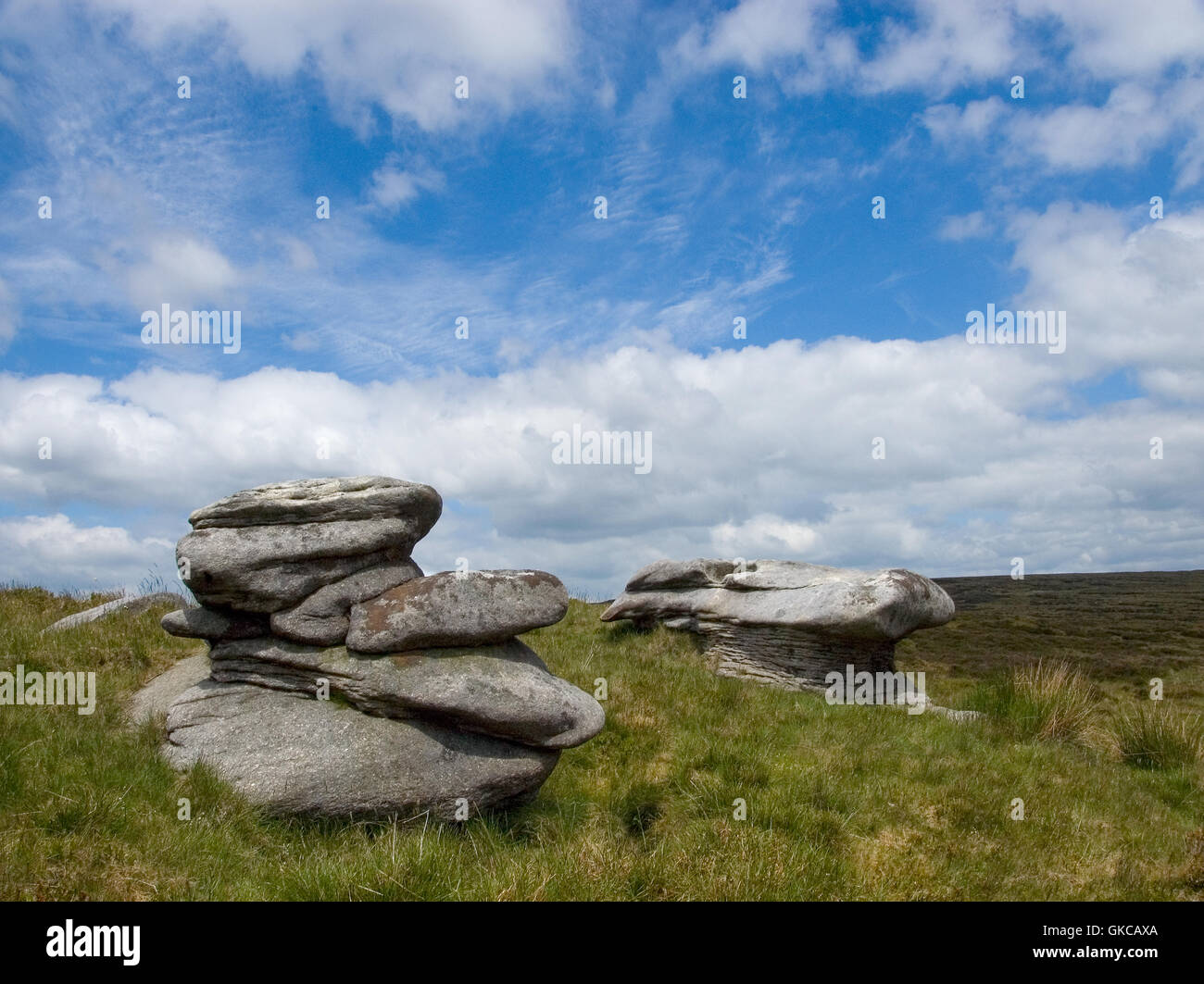Whitendale hängenden Steinen Wald von Bowland Stockfoto