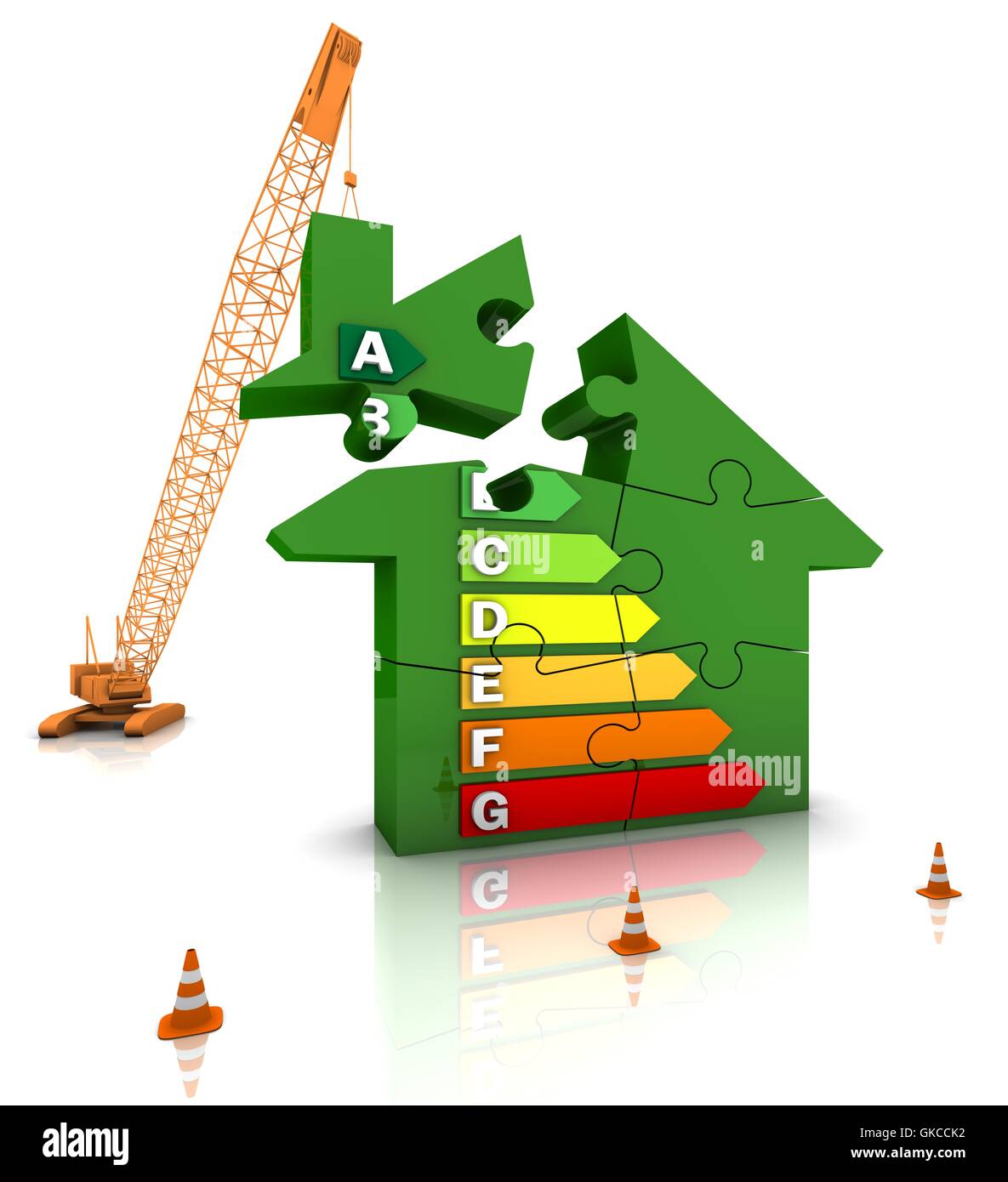 Energiesparendes Haus Stockfoto
