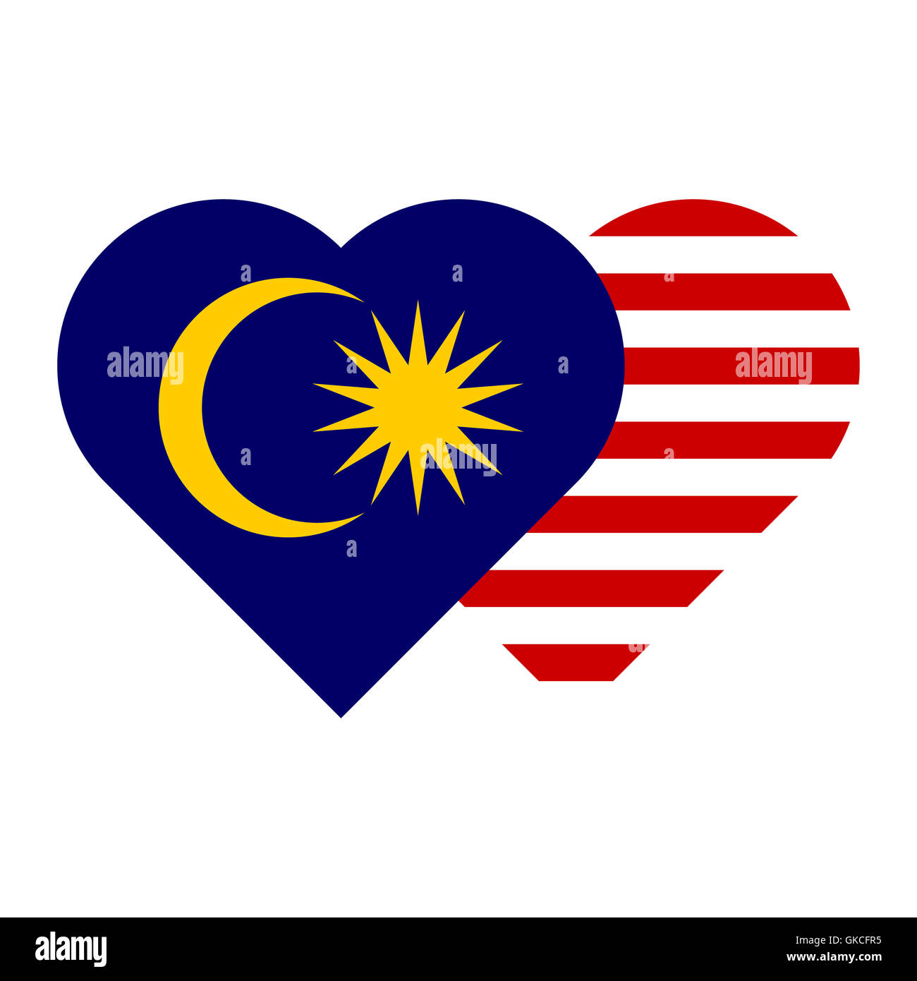 [JPEG] Malaysia-Flag - Herzform Stockfoto
