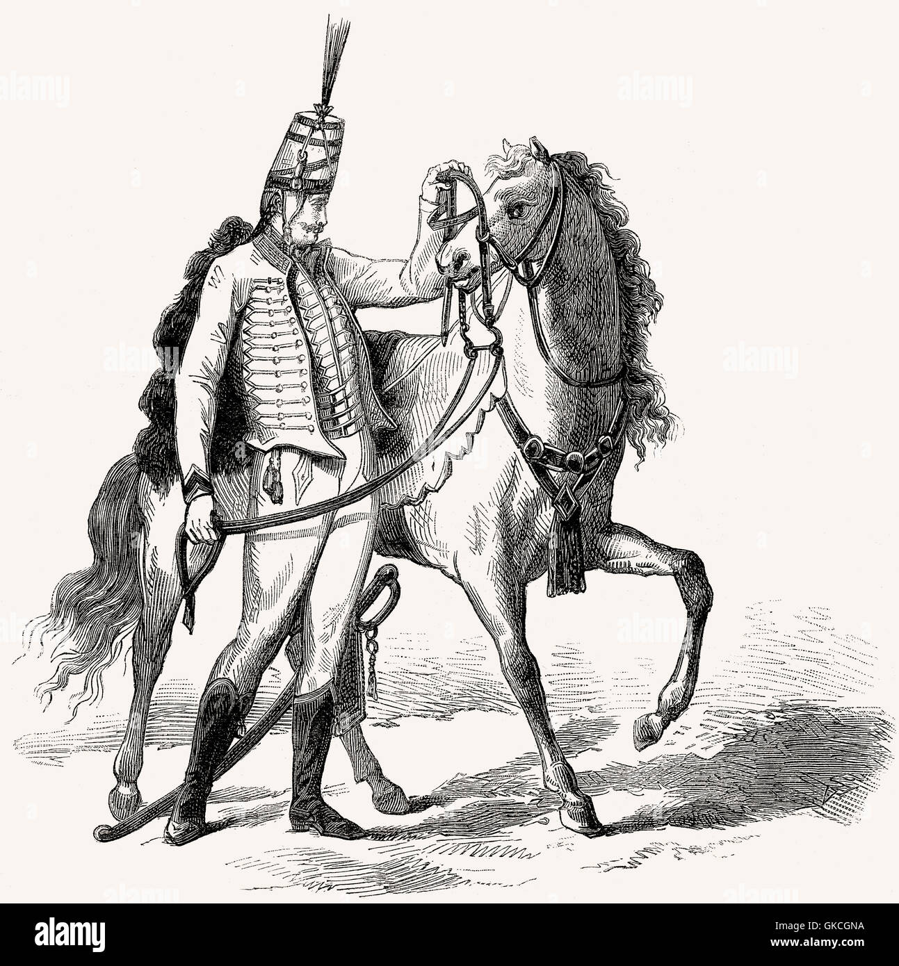 Husar, Illustration, 19. Jahrhundert Stockfoto