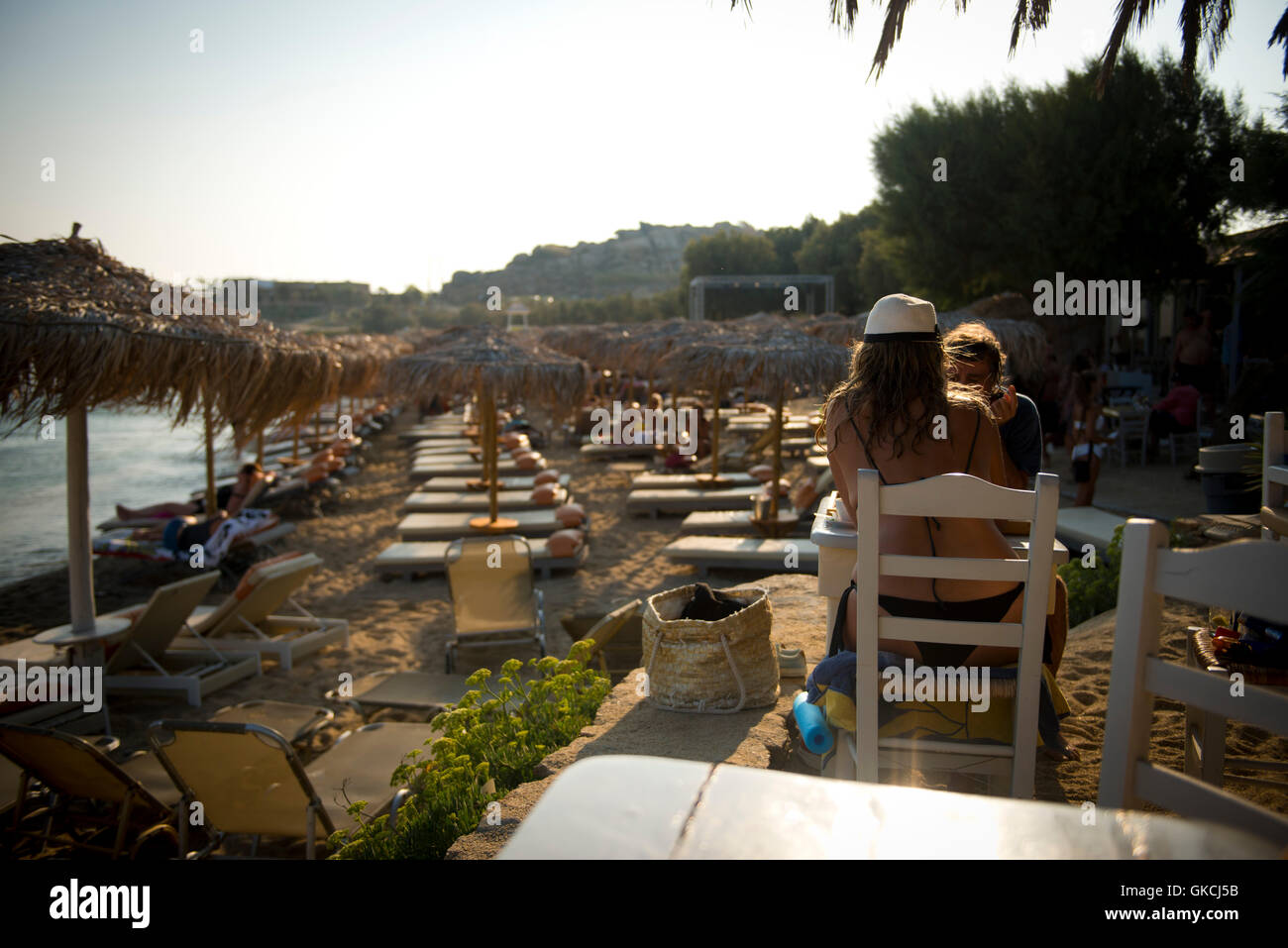 Paranga Beach, Mykonos Stockfoto