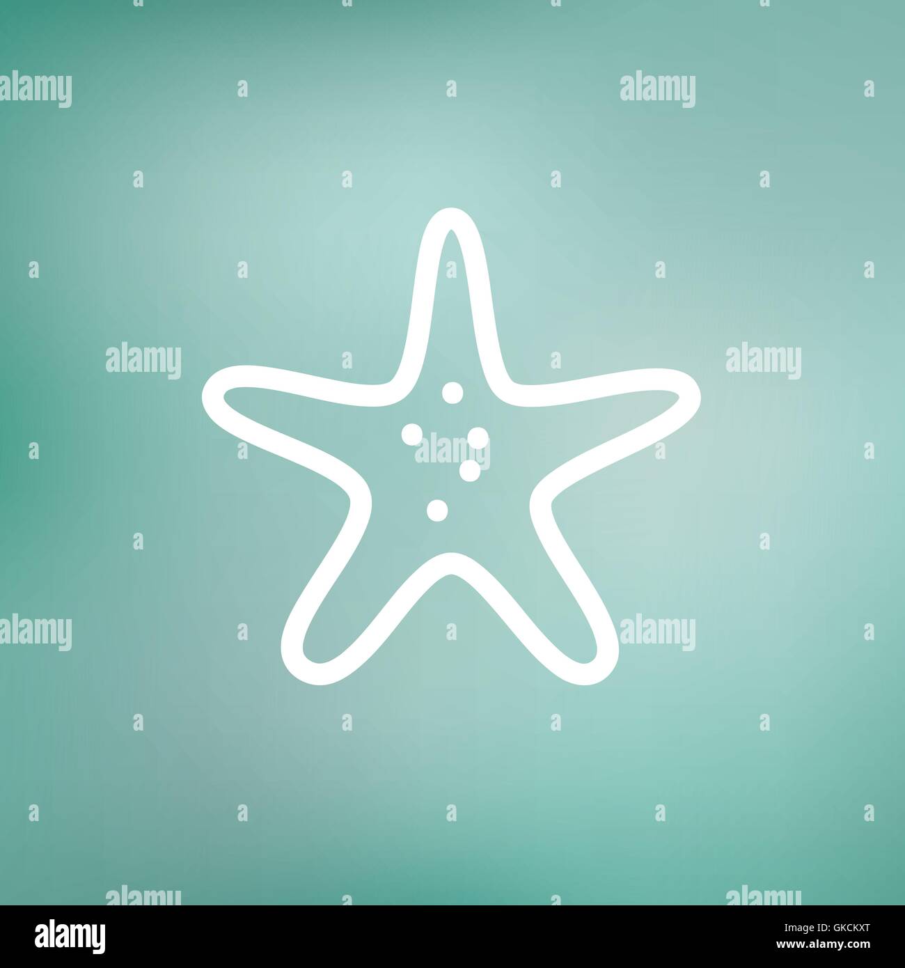 Seestern dünne Liniensymbol Stock Vektor