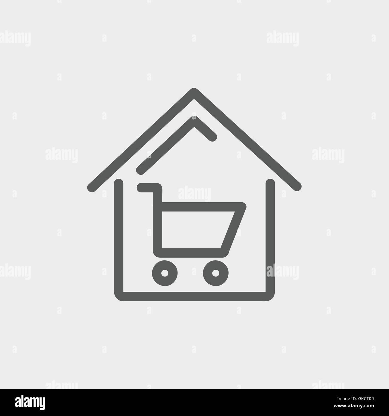 Shopping dünne Linie Haussymbol. Stock Vektor