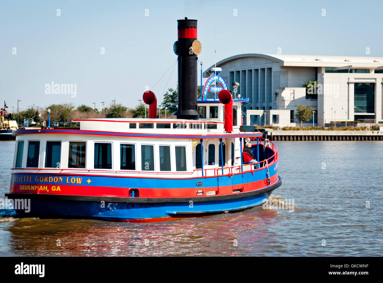 Die Juliette Gordon Low, Fähren eines Savannah Belles auf dem Weg nach Hutchinson Island, Savannah, Georgia, USA Stockfoto