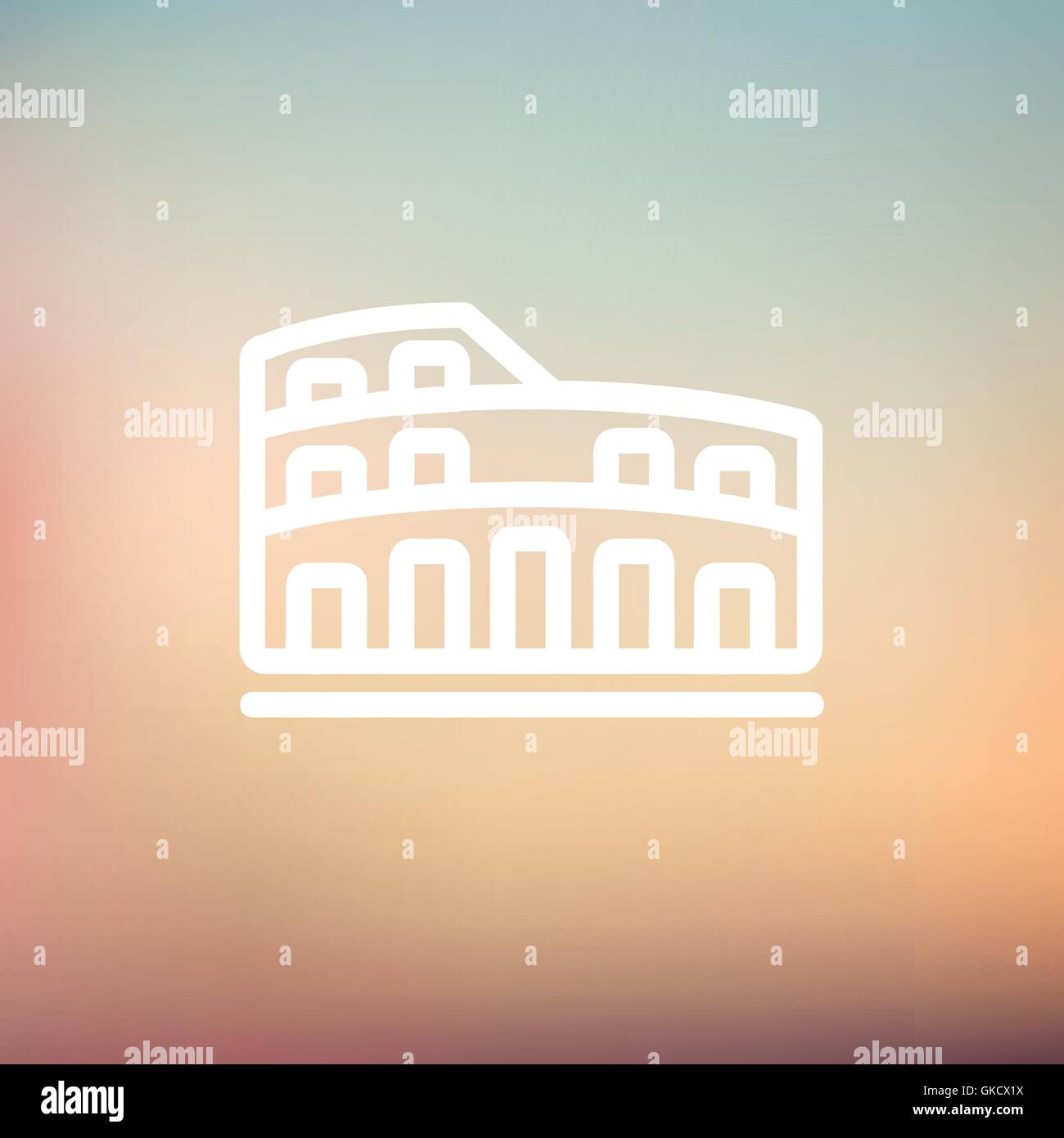 Kolosseum-dünne Linie-Symbol Stock Vektor