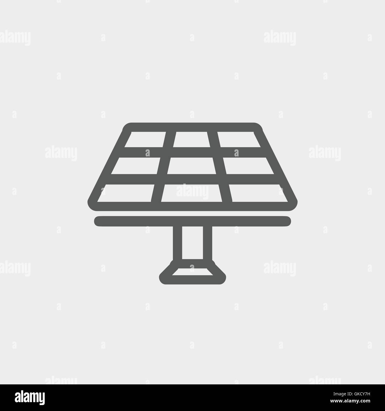 Solar-Panel dünne Liniensymbol Stock Vektor