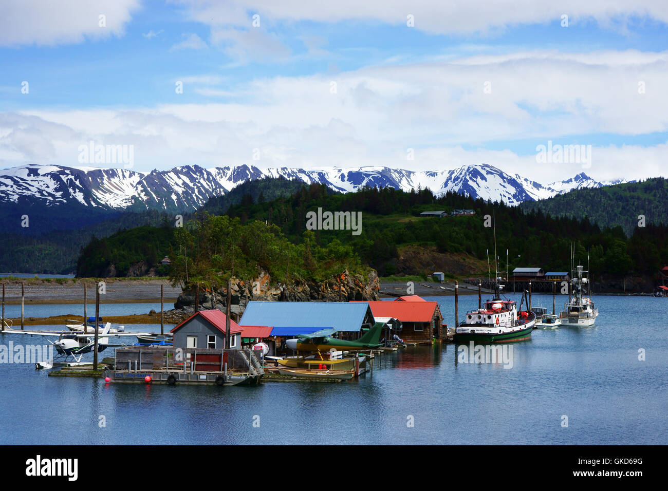 Halibut Cove, Kachemak Bay, Alaska Stockfoto
