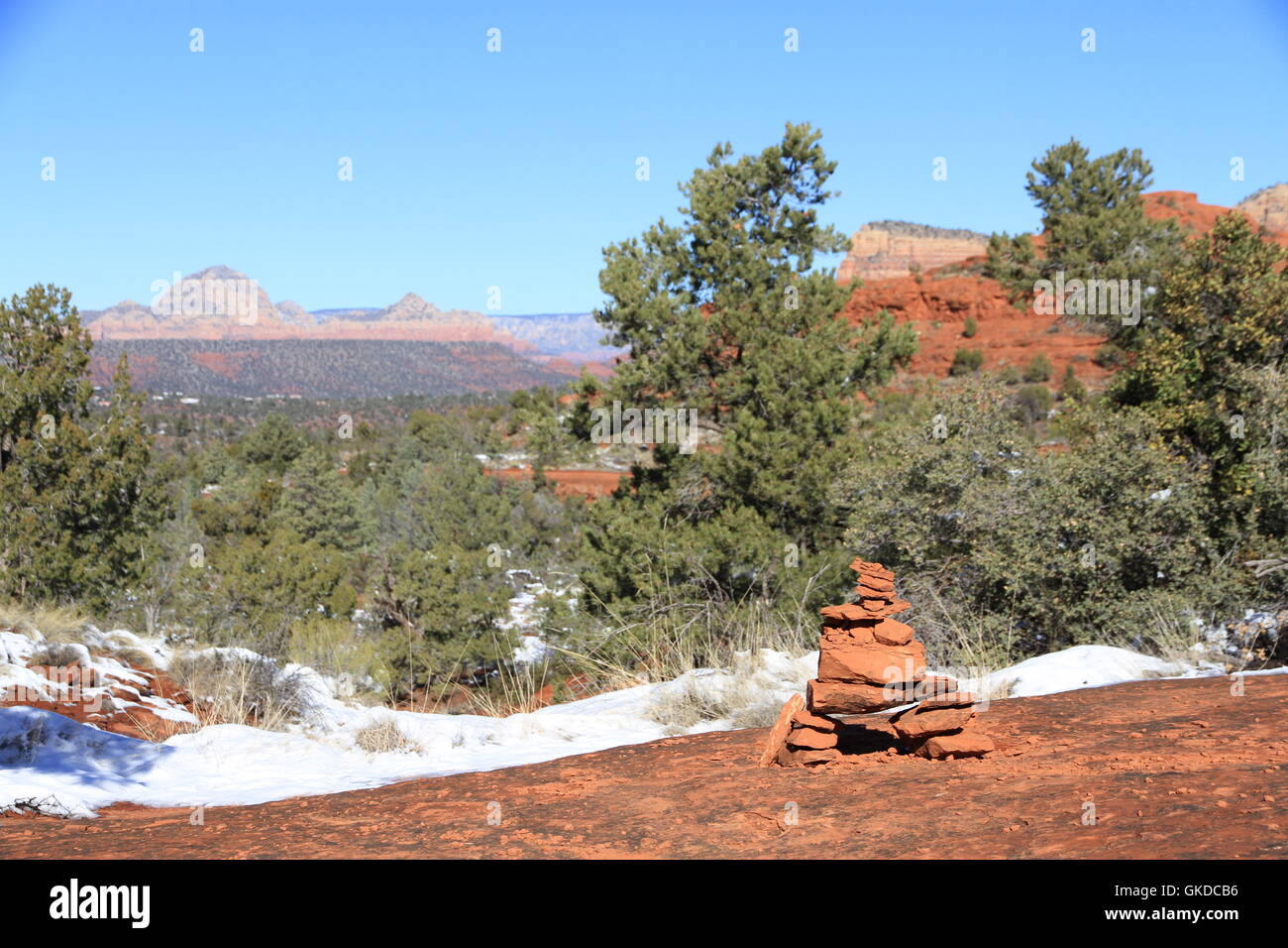 Roten Felsen von Sedona, Arizona im winter Stockfoto