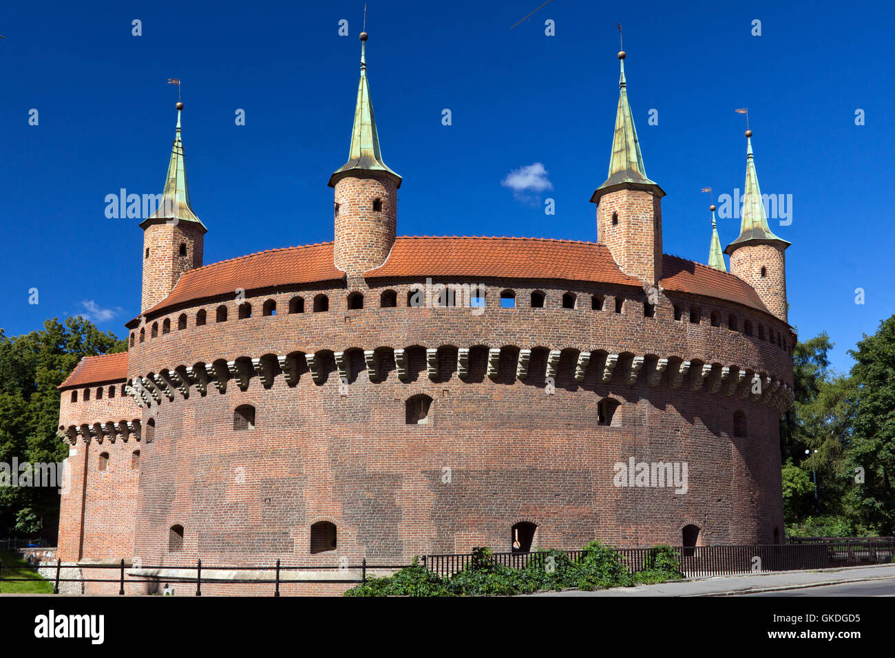 Kreis der Barbican in Krakau in Polen Stockfoto