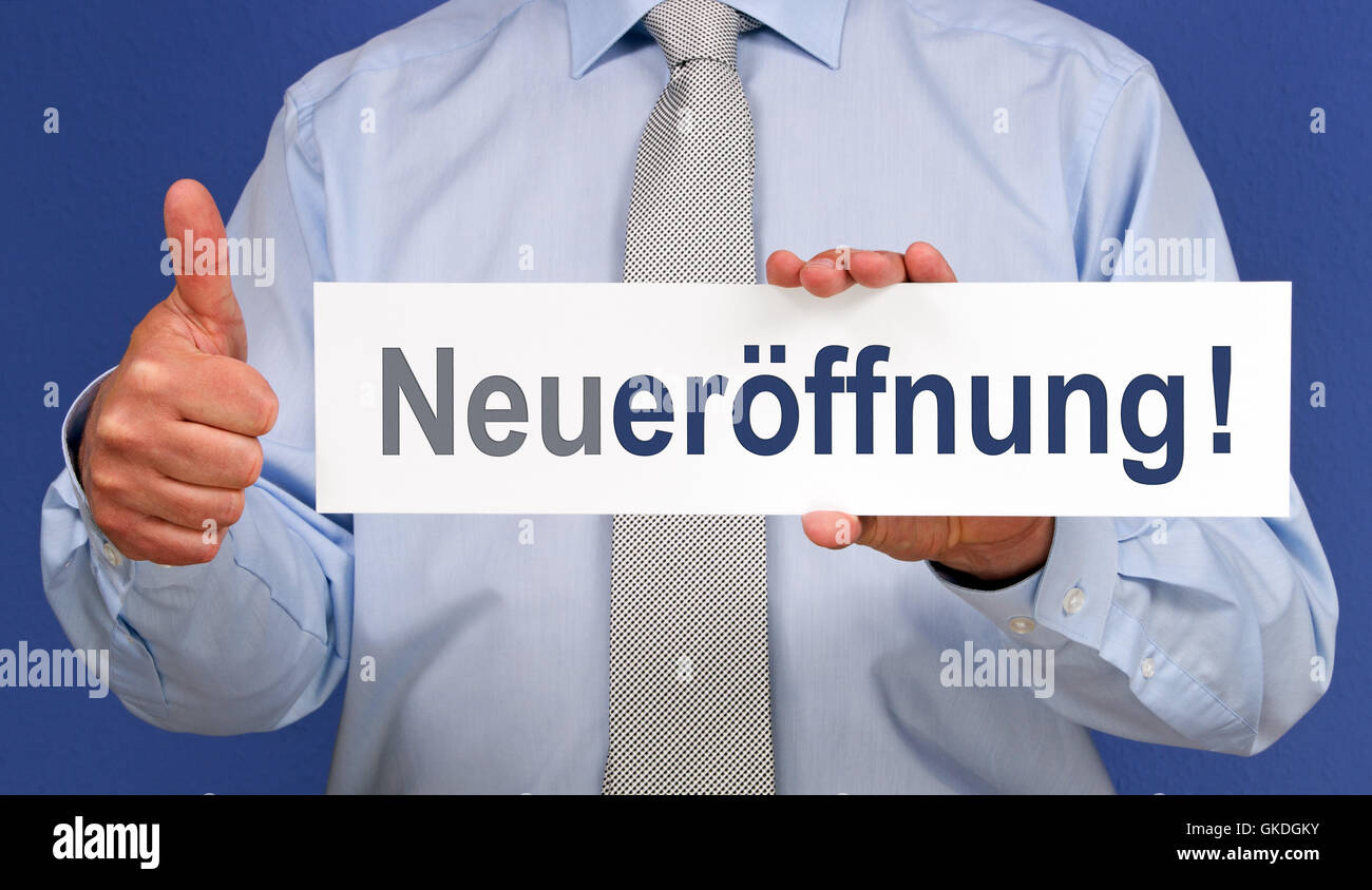 Wiedereröffnung! Stockfoto