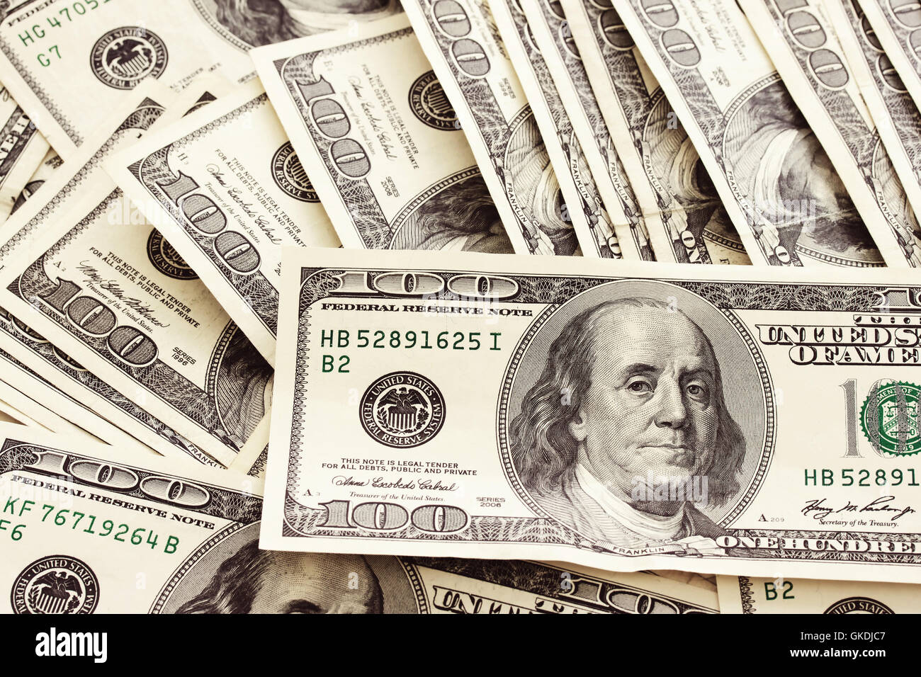 Dollar Dollar zahlen Stockfoto