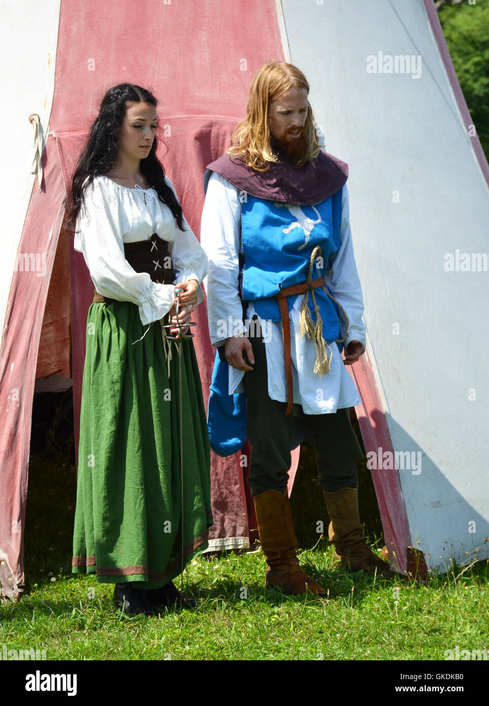 Akteure der Open-Air Auftritt in Devin, in der Nähe von Bratislava, Slowakei. Stockfoto