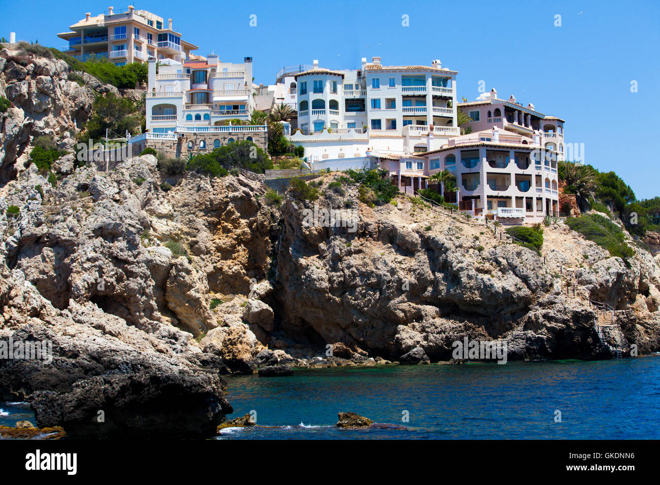 Blaues Haus Gebäude Stockfoto