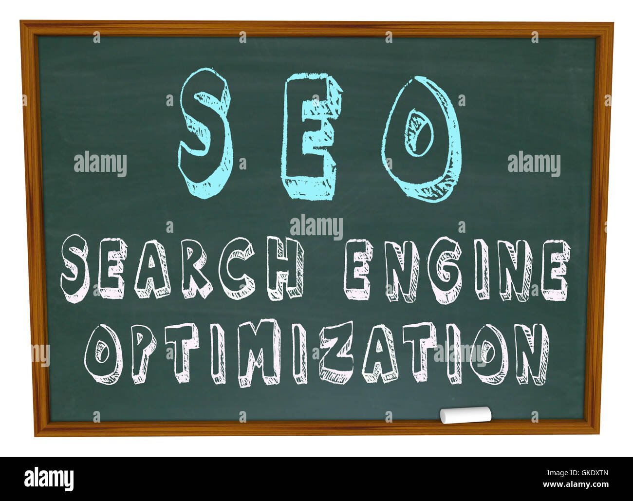 SEO Search Engine Optimization - Worte an Tafel Stockfoto