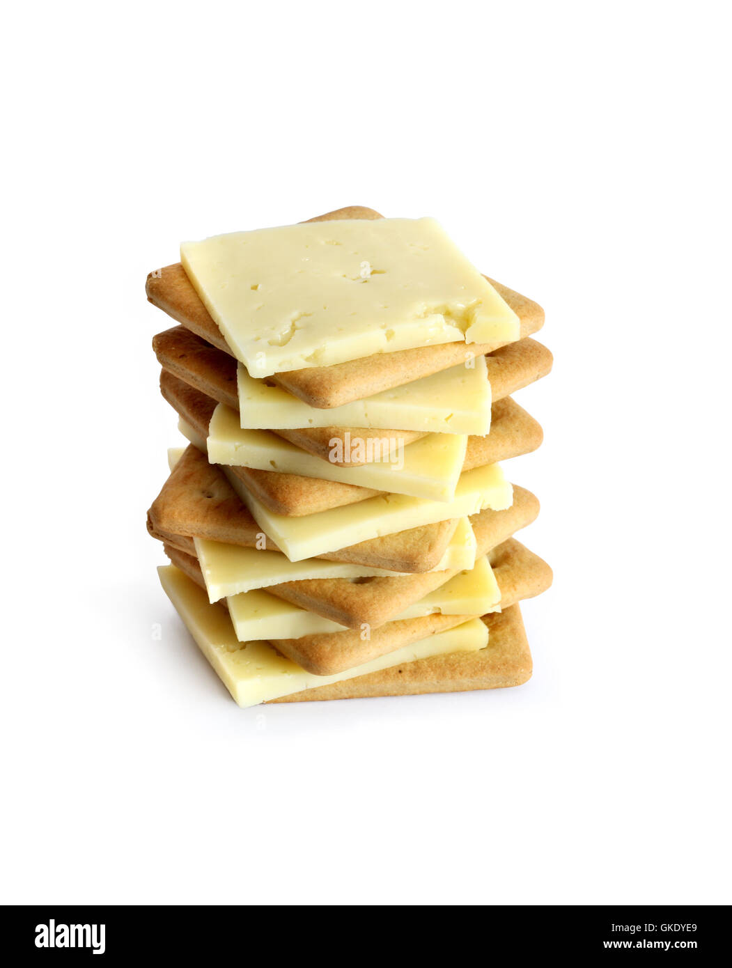 Cracker mit Käse Stockfoto
