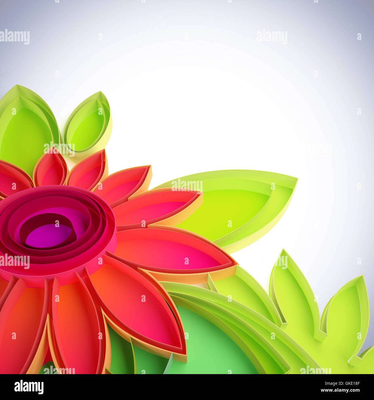 Bunte Blumen in quilling Techniken. Stockfoto