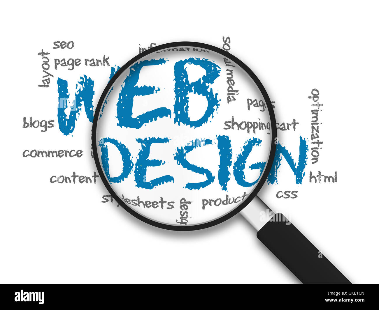 Lupe - Webdesign Stockfoto