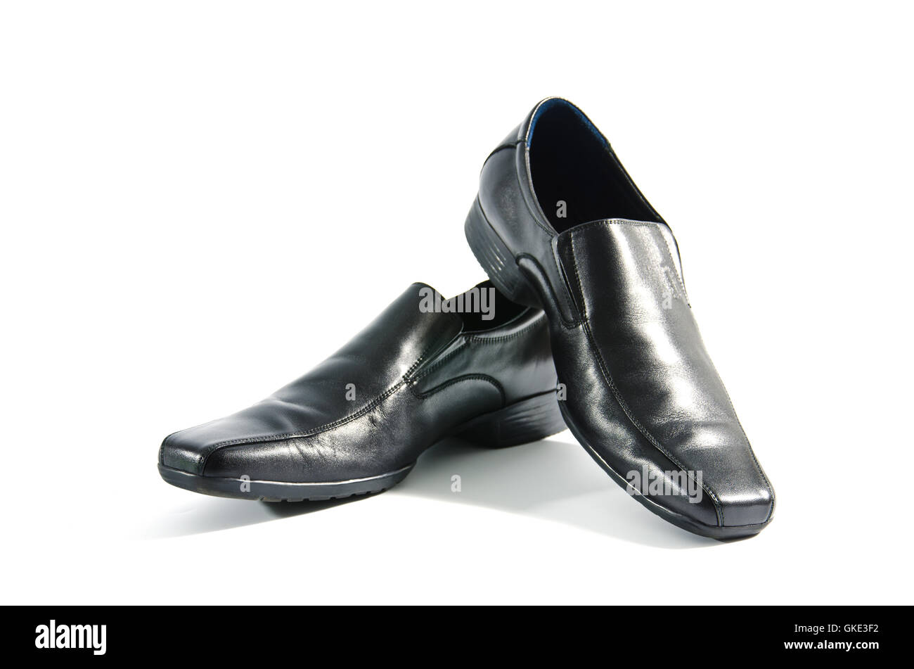 Schwarze Lederschuhe Stockfoto