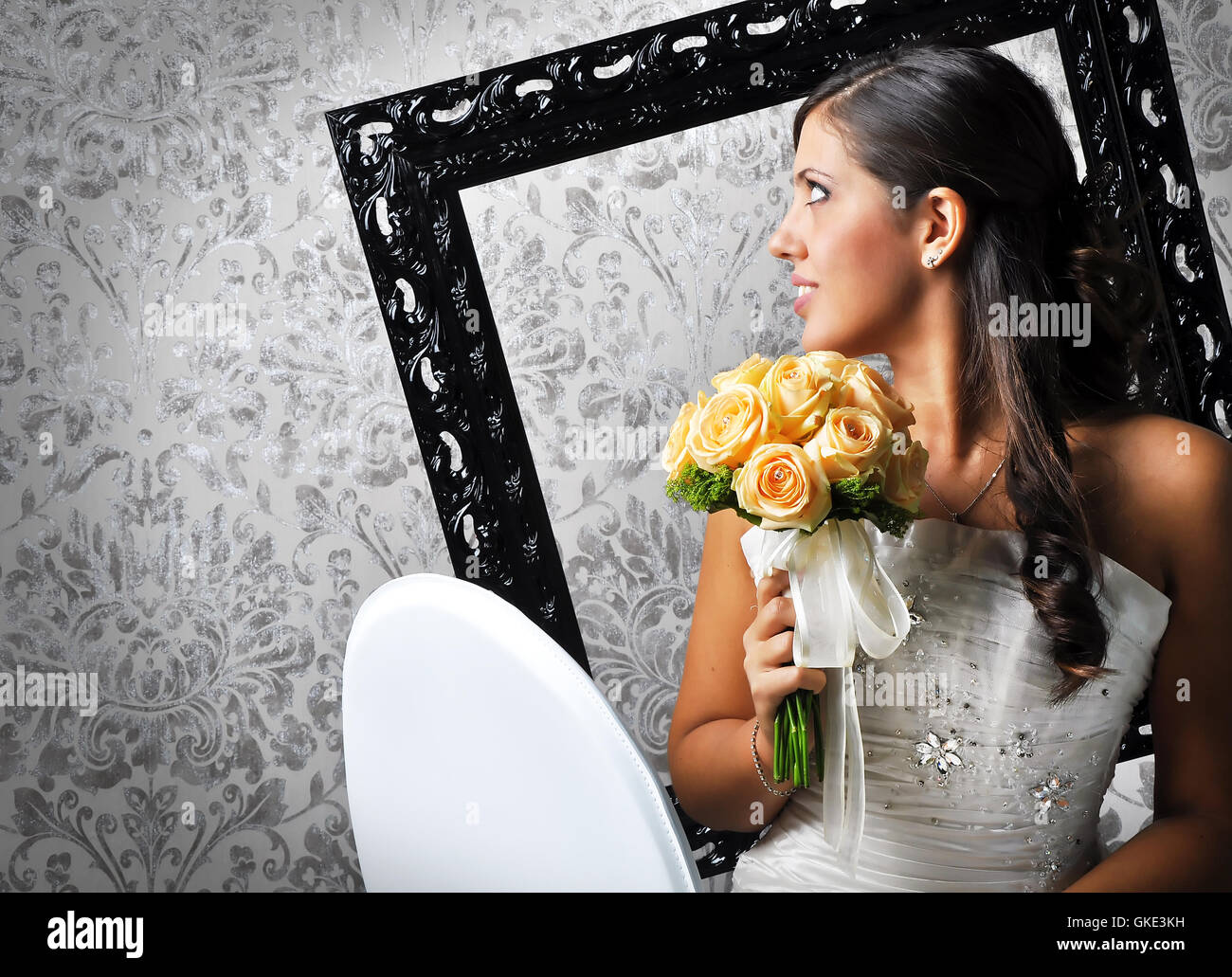 Schöne Braut Lächeln Stockfoto
