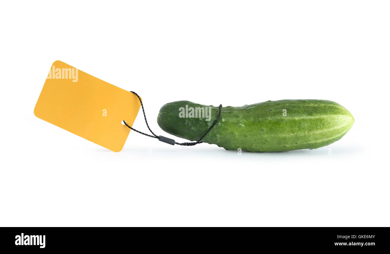 Gurke mit leere Beschriftung Stockfoto