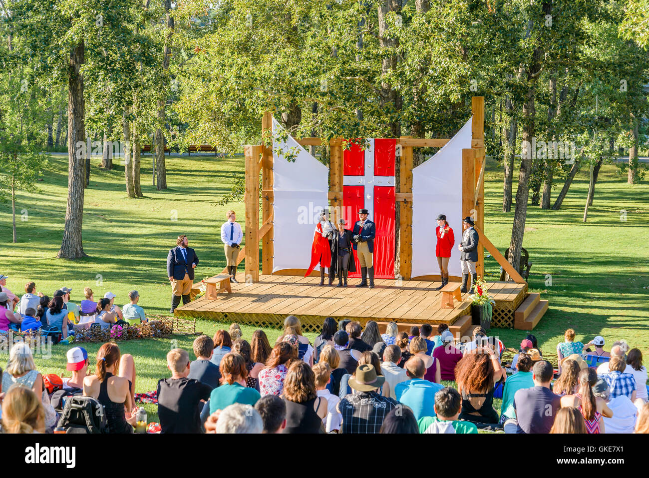 Shakespeare in den Bogen, Fürsten Island Park, Calgary, Alberta, Kanada Stockfoto