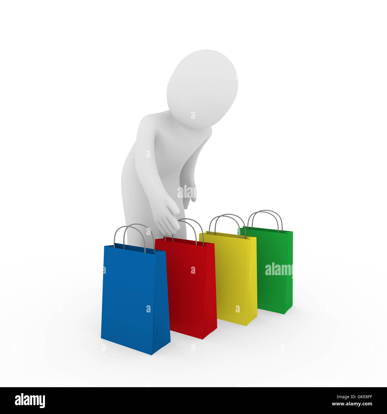 3D Mann Verkauf Tasche shopping Stockfoto 3D Mann Verkauf Tasche shopping Stockfoto