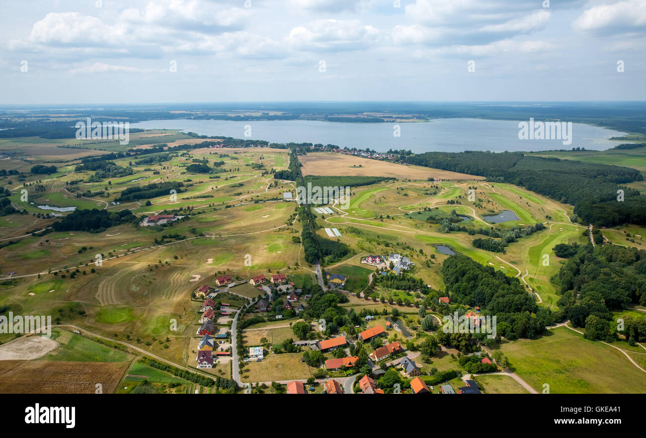 Luftaufnahme, Golfclub Fleesensee, Göhren-Lebbin, Mecklenburgische  Seenplatte, gelegentlich der Schweiz Stockfotografie - Alamy