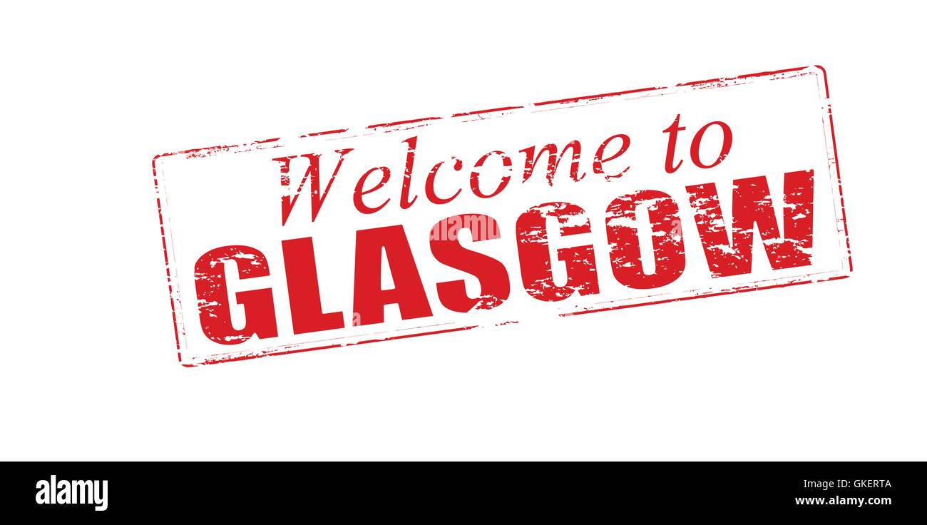 Willkommen bei Glasgow Stock Vektor