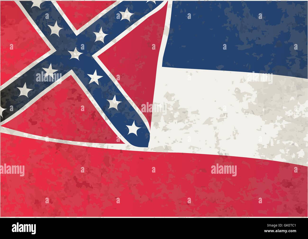 Mississippi State Flag Grunge Stock Vektor