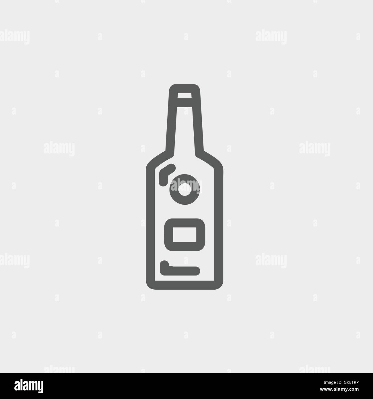 Flasche Whisky dünne Liniensymbol Stock Vektor