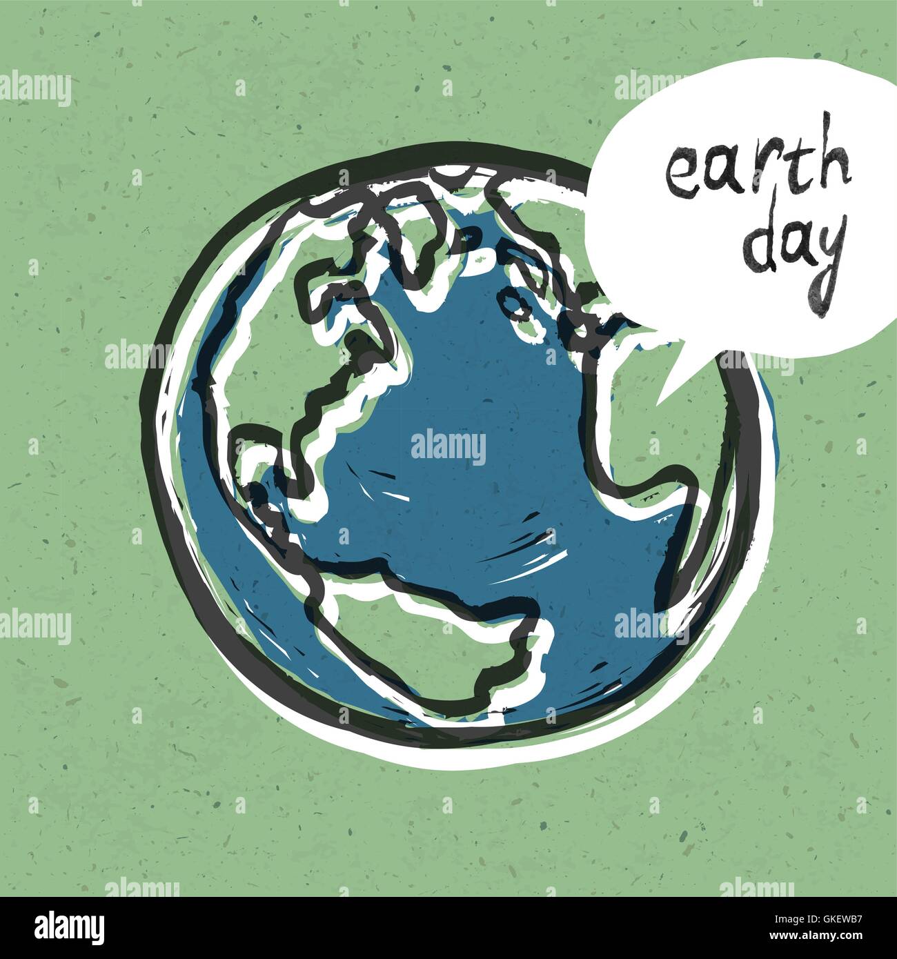 Earth Day Plakat. Auf Recycling-Papier Textur Stock Vektor