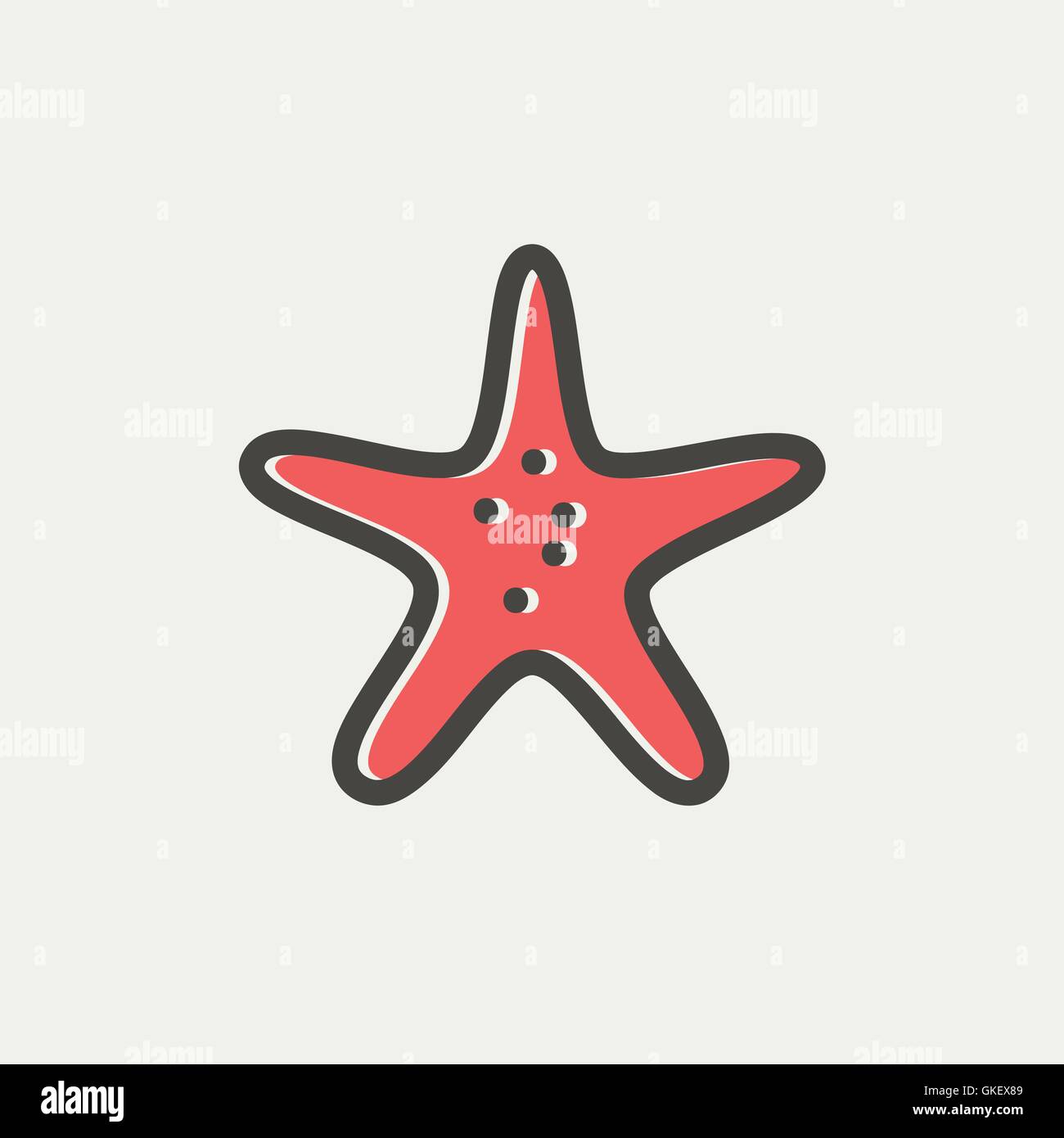 Seestern dünne Liniensymbol Stock Vektor