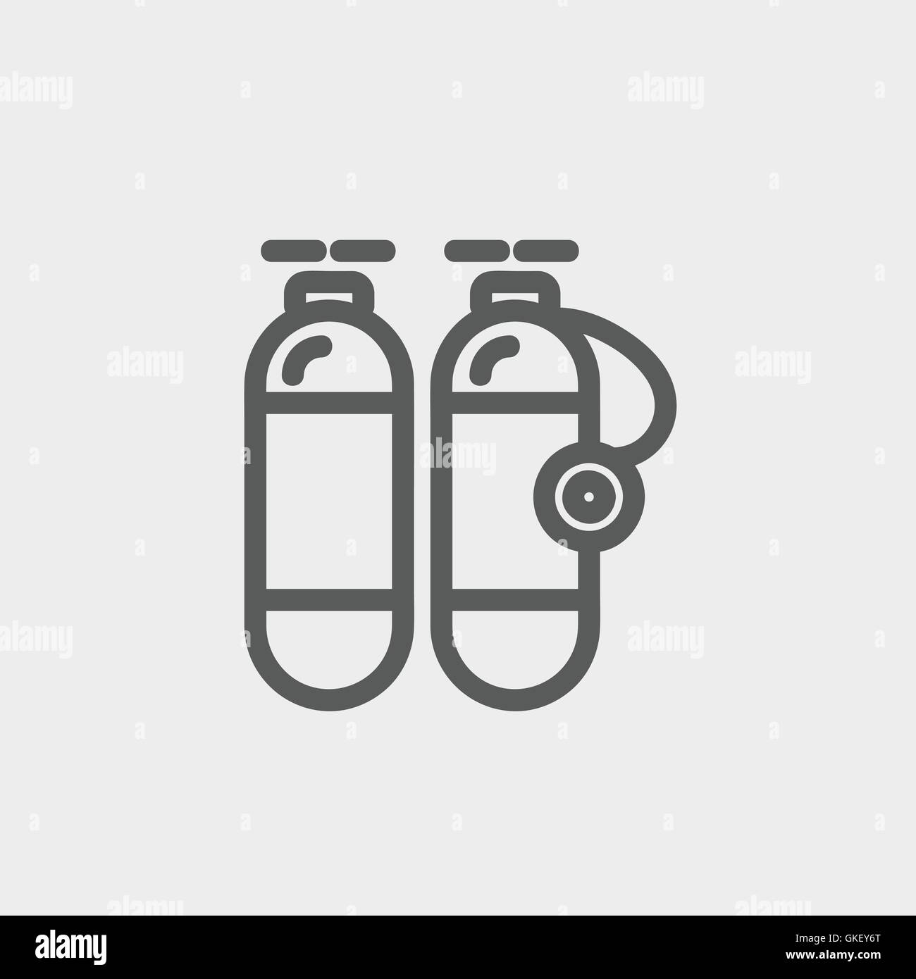 Sauerstoff-Tank-dünne Linie-Symbol Stock Vektor