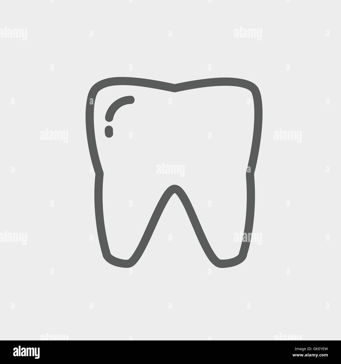 Zahn-dünne Linie-Symbol Stock Vektor