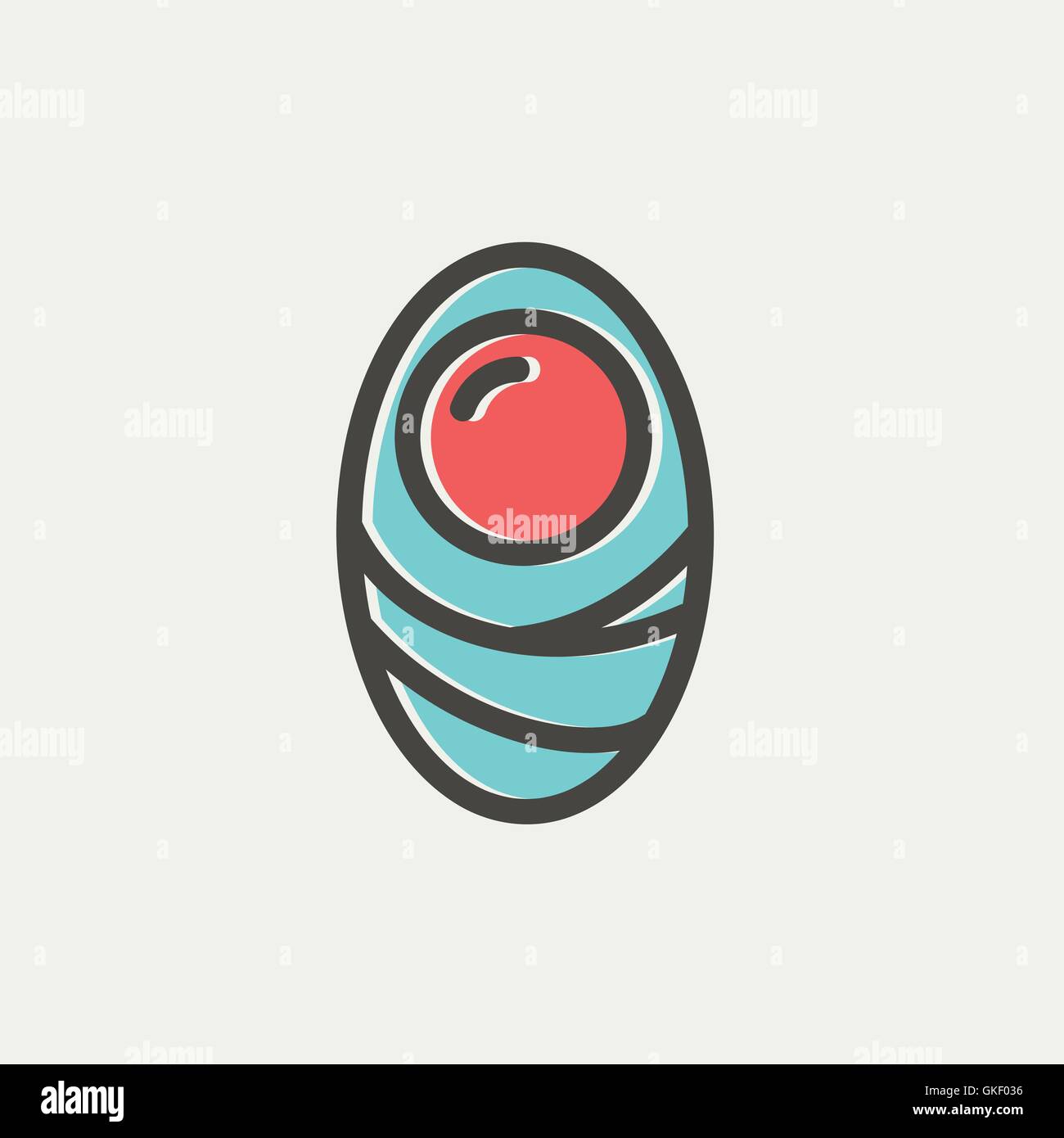 Menschliche Zelle dünne Liniensymbol Stock Vektor