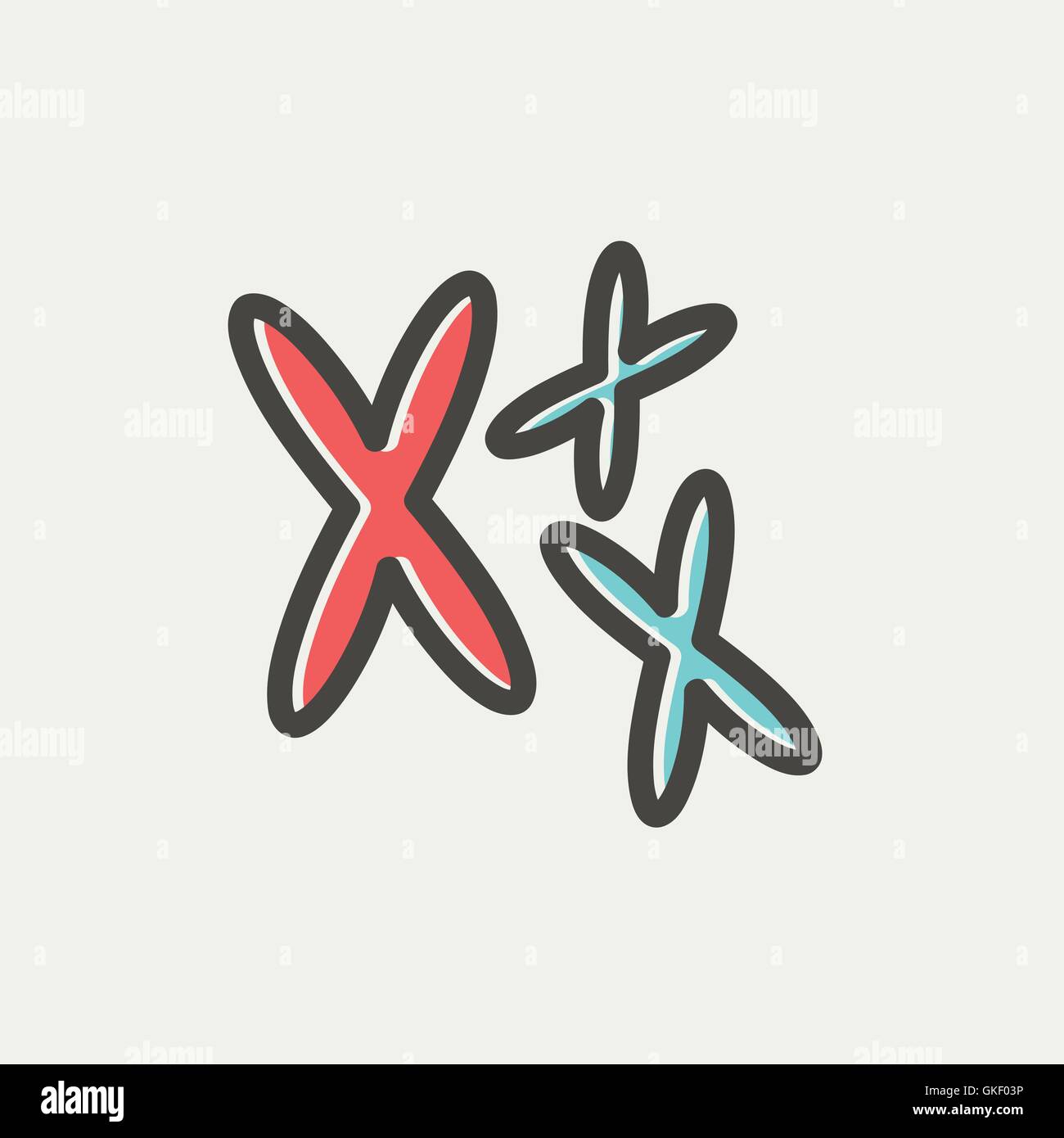 Chromosomen dünne Liniensymbol Stock Vektor Chromosomen dünne Liniensymbol Stock Vektor