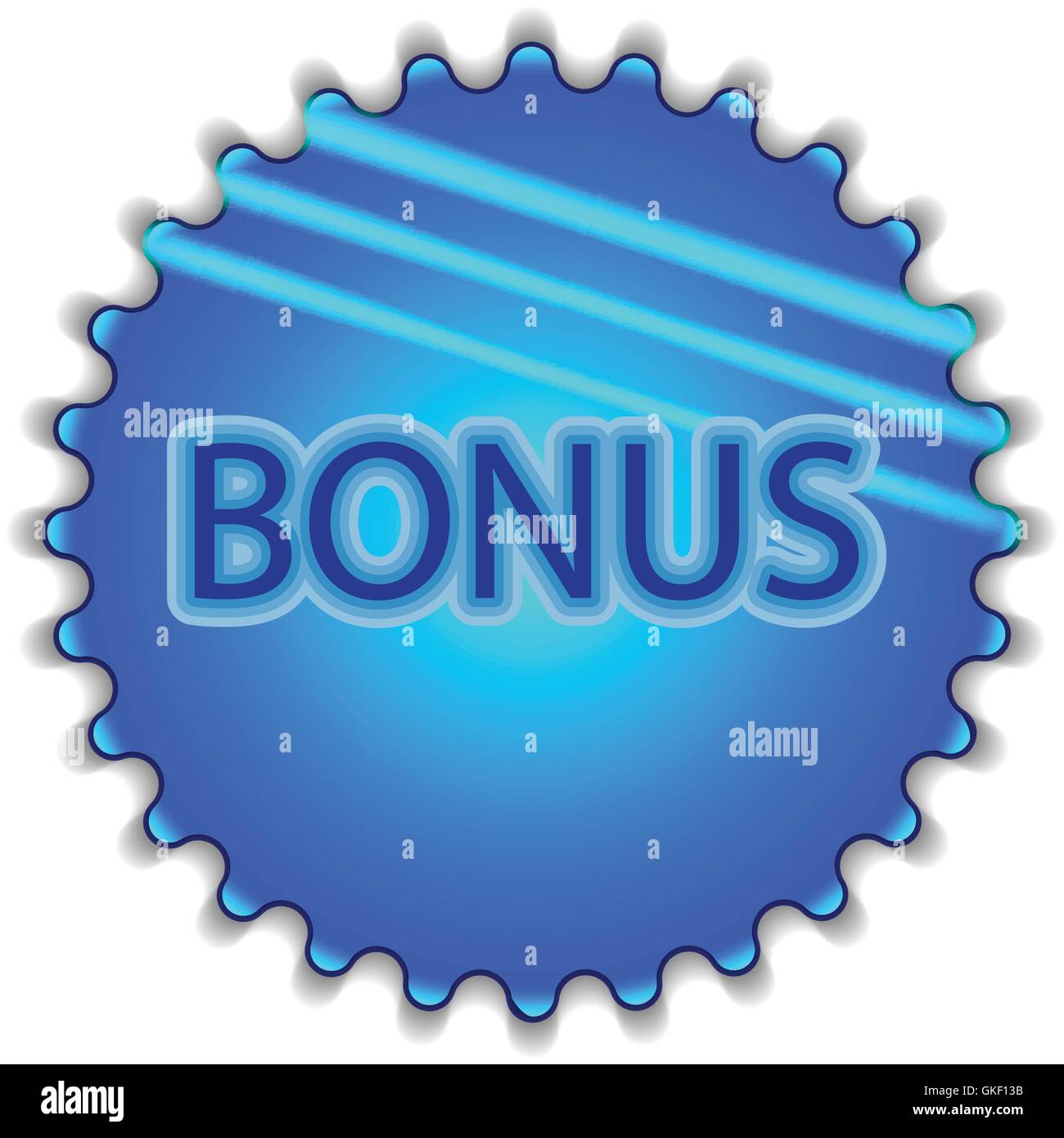 Große blaue Schaltfläche mit der Bezeichnung "Bonus" Stock Vektor